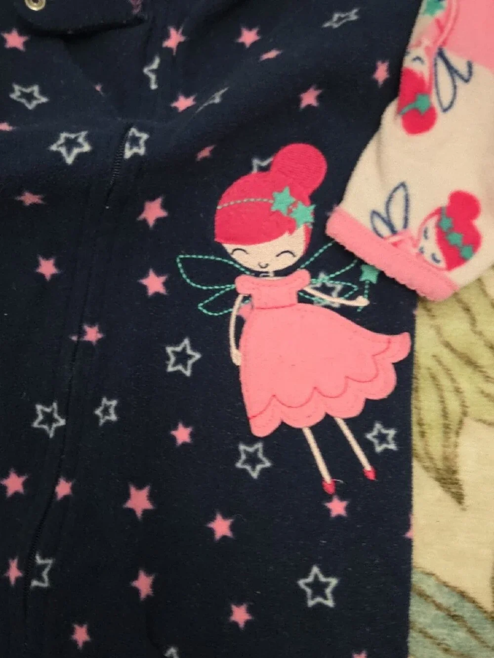 Carter's Pink and Navy Ballerina Footed One-Piece Pajamas
